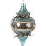 Clayre & Eef Kerstbal Ø 7x13 cm Blauw Glas