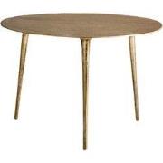 Kleine bijzettafel in aluminium met een afwerking in verguld messing -...