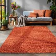 Tapijtenloods Basic Shaggy vloerkleed Terra / Oranje Hoogpolig- 80x250...