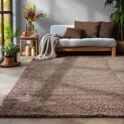 Tapijtenloods Basic Shaggy vloerkleed Taupe Hoogpolig- 80x250 CM