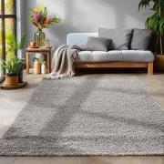 Tapijtenloods Basic Shaggy vloerkleed Lichtgrijs Hoogpolig- 80x150 CM