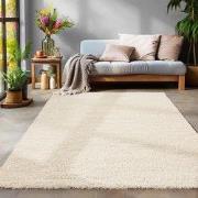 Tapijtenloods Basic Shaggy vloerkleed Creme Hoogpolig- 200x290 CM