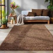 Tapijtenloods Basic Shaggy vloerkleed Bruin Hoogpolig- 200x290 CM