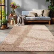 Tapijtenloods Basic Shaggy vloerkleed Beige Hoogpolig- 60x110 CM