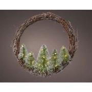 Micro LED krans d24cm-15l groen/wit