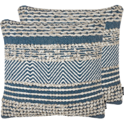 DEWBERRY - Sierkussen set van 2 - Blauw - Katoen