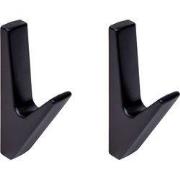 QUVIO Wandkapstok -  Metaal - Zwart - Set van 2
