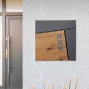 Brievenbus met krantenvak 37x36,5x11 cm antraciet/houtlook staal ML de...