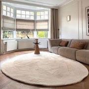 Organisch zacht hoogpolig vloerkleed Lux creme Wit; Creme - Polyester ...