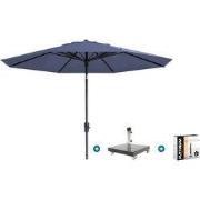 Madison Paros 2 Luxe stokparasol 3 m. rond - Safier blue met Granada v...