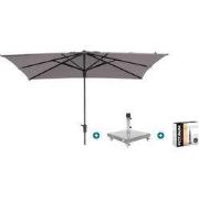 Madison Syros Luxe stokparasol 280x280 cm. - Taupe met Sevilla voet en...