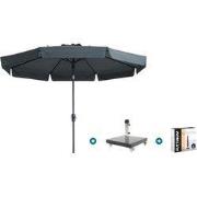 Madison Flores Luxe stokparasol Ø300 cm. - Grey met Granada voet en ho...