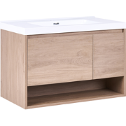 UMAYO - Wandgemonteerd meubel met wasbak - Lichtbruin - MDF