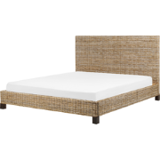 SALBRIS - Tweepersoonsbed - Lichtbruin - 180 x 200 cm -  Rotan