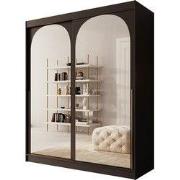 Meubella - Moniq - Kledingkast met 2 schuifdeuren - Zwart - 180x65x215...