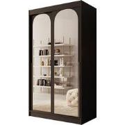 Meubella - Moniq - Kledingkast met 2 schuifdeuren - Zwart - 120x65x215...