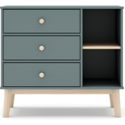 Commode met 3 lades en 2 open nissen L90 cm - SIMON