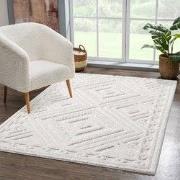 Vloerkleed Focus Art - Hoogpolig - Fluffy  - Scandinavisch - Creme- 80...