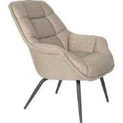 Fauteuil Bruin Stof - Zithoogte 46cm - 85x77x92 cm - Thomas