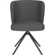 Eetkamerstoel Grijs - Metaal Zwart - Stan