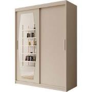 Meubella - Kledingkast Azai - Beige - 150 cm - Met spiegel