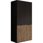 Meubella - Kledingkast Shelton - Zwart 1 - 101 cm