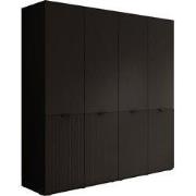 Meubella - Kledingkast Shelton - Zwart 2 - 202 cm