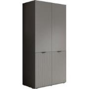 Meubella - Kledingkast Shelton - Grijs - 101 cm