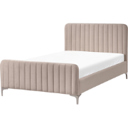 LUNAN - Bed - Taupe - 120 x 200 cm - Fluweel