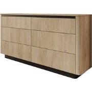 Meubella - Taywan - Ladekast met 6 lades - Eiken - 163x38x83 cm