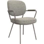 LABEL51 Eetkamerstoel Lausanne - Truffel grijs - Boucle - Bronze Frame