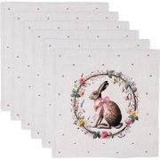 Clayre & Eef Servetten Katoen Set van 6 40x40 cm Beige Katoen