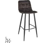 LABEL51 Barkruk Jelt - Antraciet - Velours - Hoog