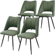 Eetkamerstoel set van 4 groen gestoffeerd incl. montagemateriaal Gesto...