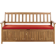 SOVANA - Tuinbank met opbergruimte - Lichthout/Rood - Acaciahout