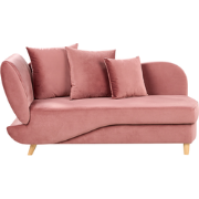 MERI II - Chaise longue - Roze - Linkerzijde - Fluweel