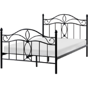 ANTLIA - Tweepersoonsbed - Zwart - 120 x 200 cm - Metaal