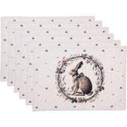 Clayre & Eef Placemats Set van 6 48x35 cm Beige Katoen