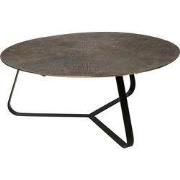 PTMD Kae Gold Alu Black Iron Round Coffee Table L