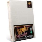 Superieur Hoeslaken - 160x200 cm - Crème - 100% katoen