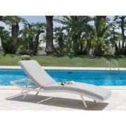 AMELIA - Ligstoel set van 2 - Lichtgrijs - Olefine