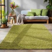 Tapijtenloods Basic Shaggy vloerkleed Groen Hoogpolig- 120x170 CM