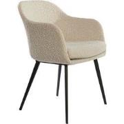 Light&living Eetkamerstoel 59x58,5x82 cm LEONE bouclé crème-zwart - se...