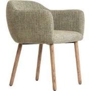 Light&living Eetkamerstoel 59,5x59x76 cm BLAINE groen+hout donker brui...