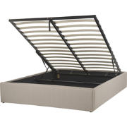 DINAN - Tweepersoonsbed - Lichtbruin - 140 x 200 cm - Polyester