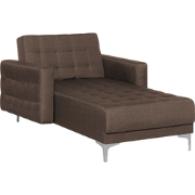 ABERDEEN - Chaise longue - Donkerbruin - Symmetrisch - Polyester