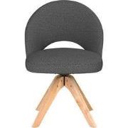 Eetkamerstoel Grijs/Naturel - Draaibaar - Mick