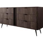 Meubella - Victoria - Ladekast - Donker eiken - 163x38x81 cm