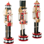 RICKLEAN - Decoratief figuur set van 3 - Wit/Rood - Dennenhout