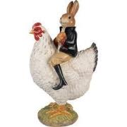 Clayre & Eef Beeld Kip 35 cm Wit Polyresin